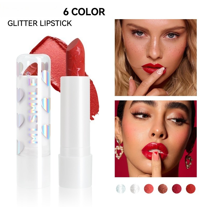 Beauty Makeup Store - Rouge à lèvres à paillettes étoilées,