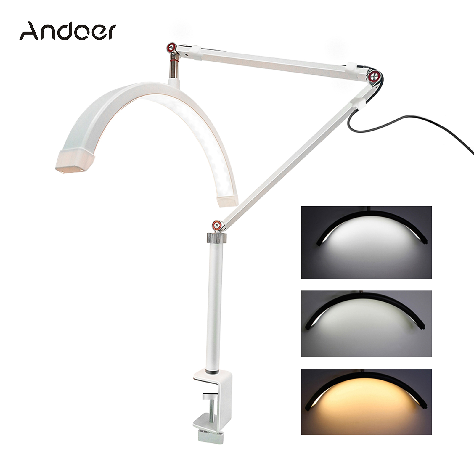 Beauty Makeup Hd - Andoer HD-M3X LED lumière vidéo demi-lune