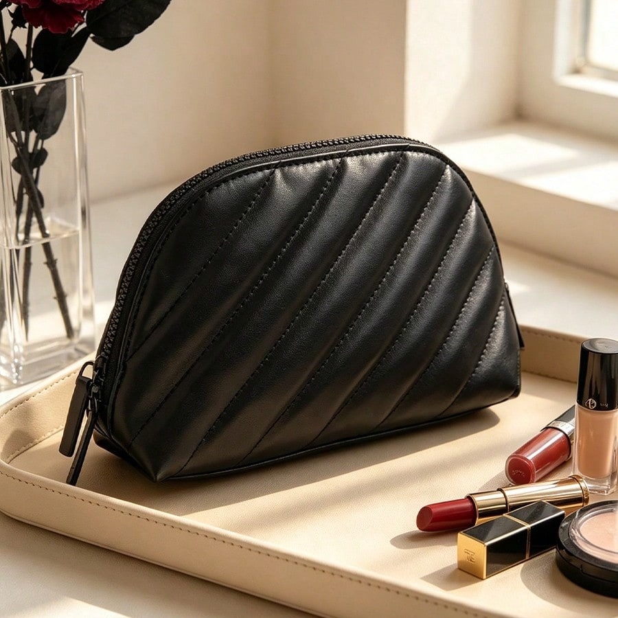 Ysl Beauty Makeup Bag - Sac à cosmétiques en cuir matelassé