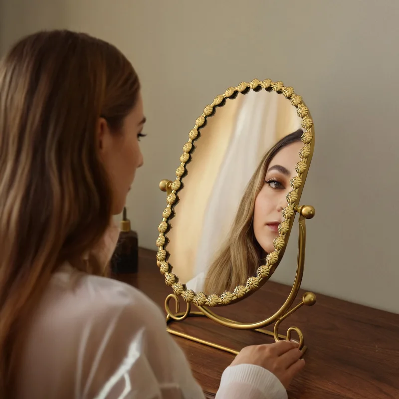 Beauty Makeup Hd - Miroir de Maquillage Réversible en Métal